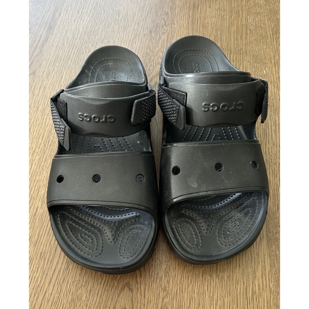 Crocs Men’s Classic All-Terrain Clogs Sandals Black Size 12 Adjustable Strap - Picture 3 of 15